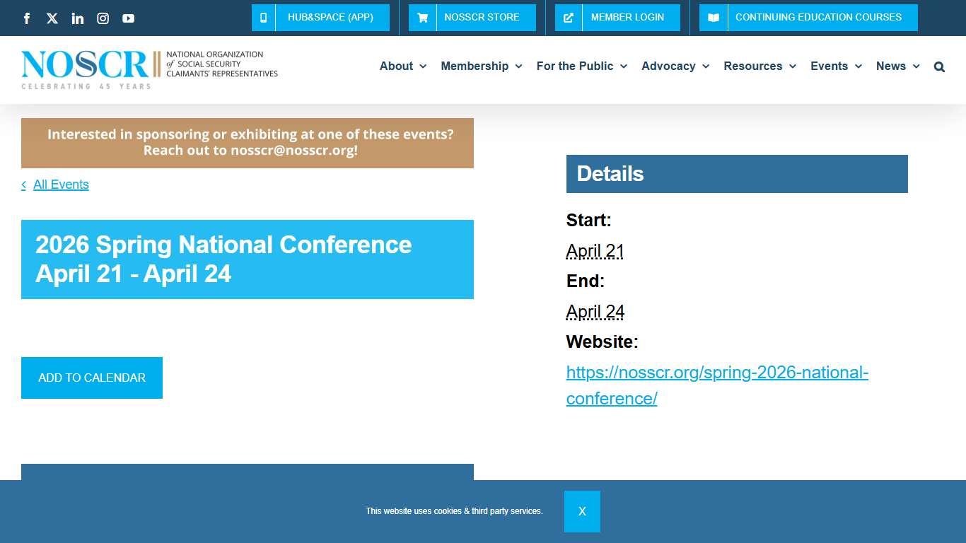 2026 Spring National Conference | NOSSCR