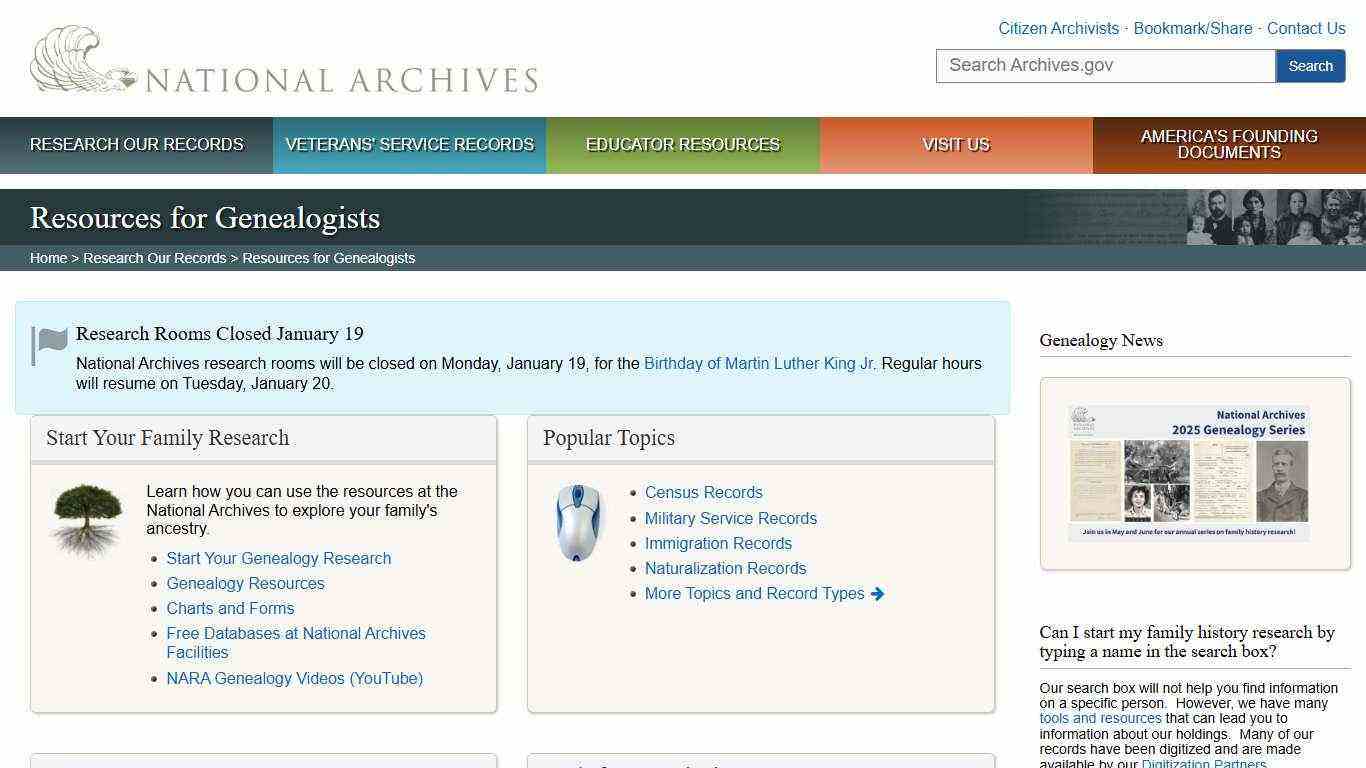 Resources for Genealogists and Family Historians | National Archives